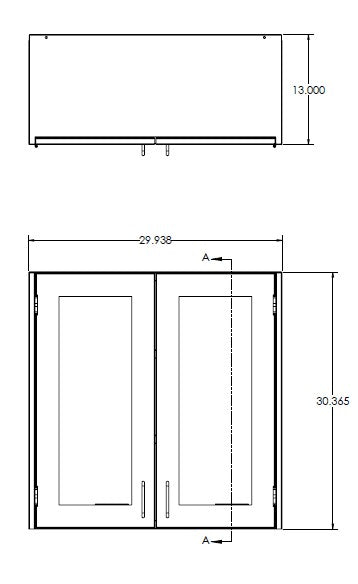 Double Door Framed Glass Wall Cabinet