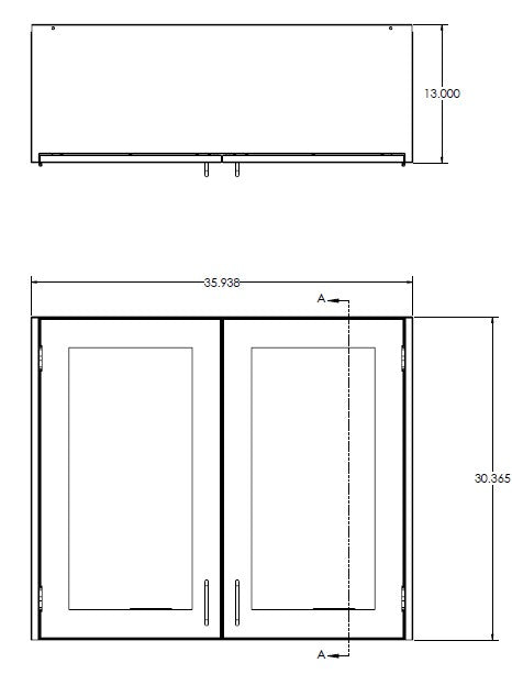 Double Door Framed Glass Wall Cabinet