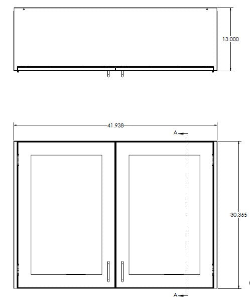 Double Door Framed Glass Wall Cabinet