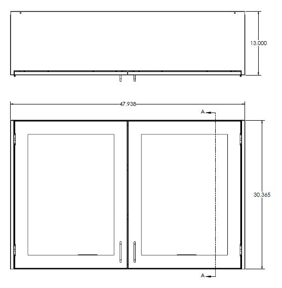 Double Door Framed Glass Wall Cabinet