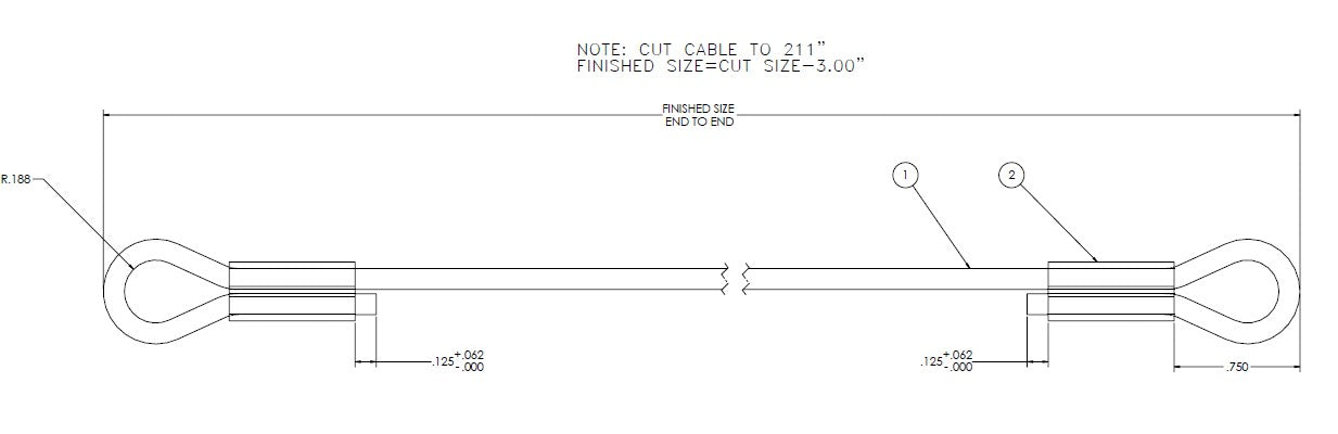 Bench hood sash cable