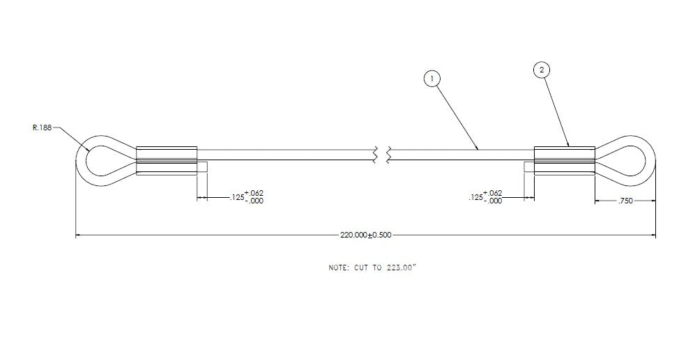 Bench hood sash cable