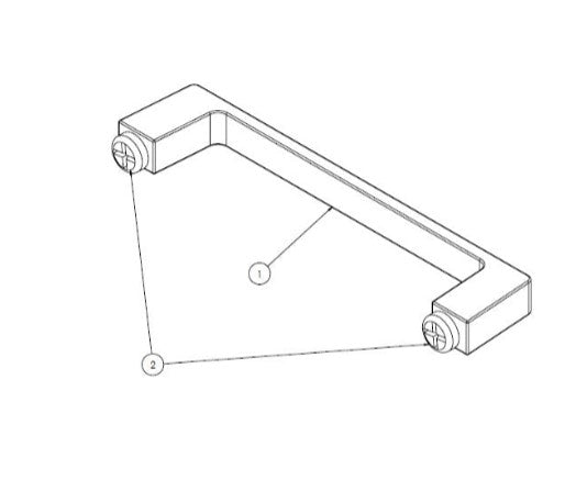 Brushed Rectangular Aluminum pull with Screws